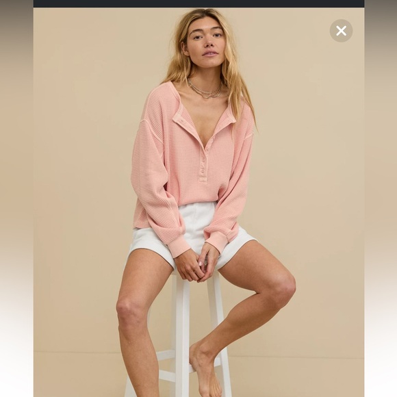 Aerie waffle Henley shirt - Picture 3 of 6